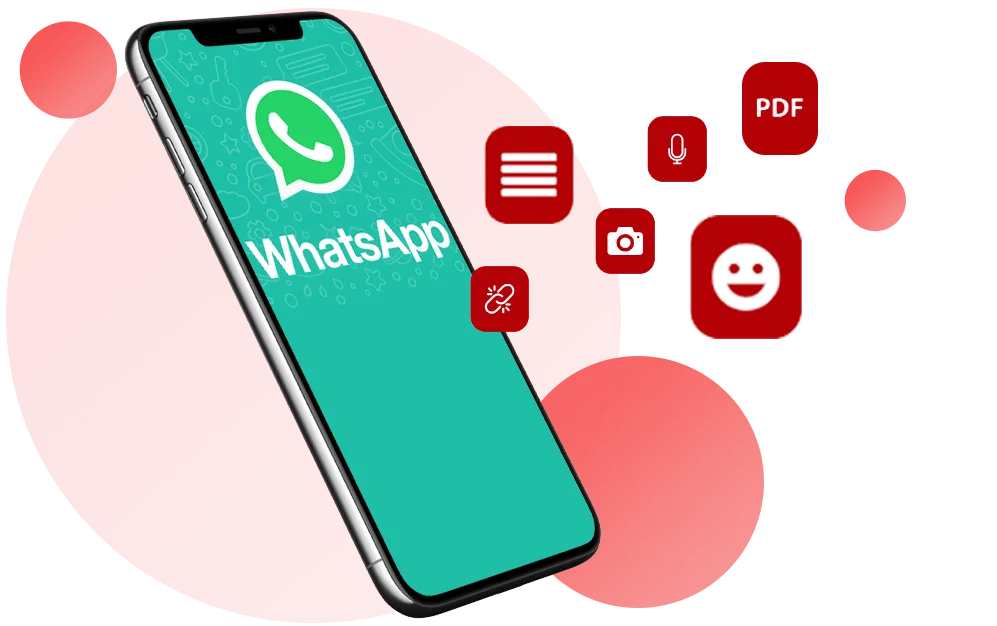 Integrieren Sie WhatsApp in Ihren eigenen Service.<br />Senden und empfangen Sie Texte, Bilder, Audios, Links und Emojis